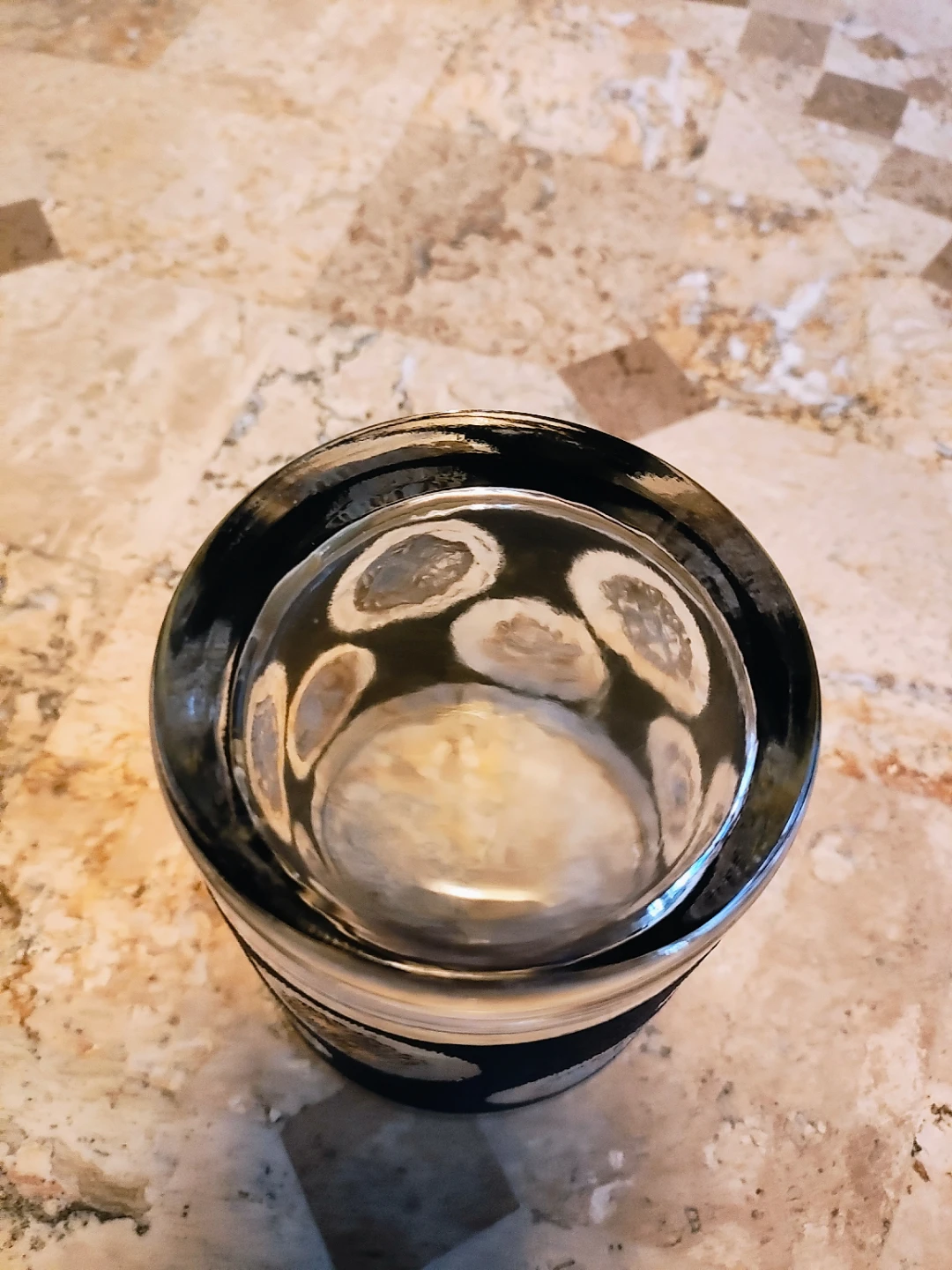 Vintage Libbey Black With Gold Coin Lowball Glass - photo 3