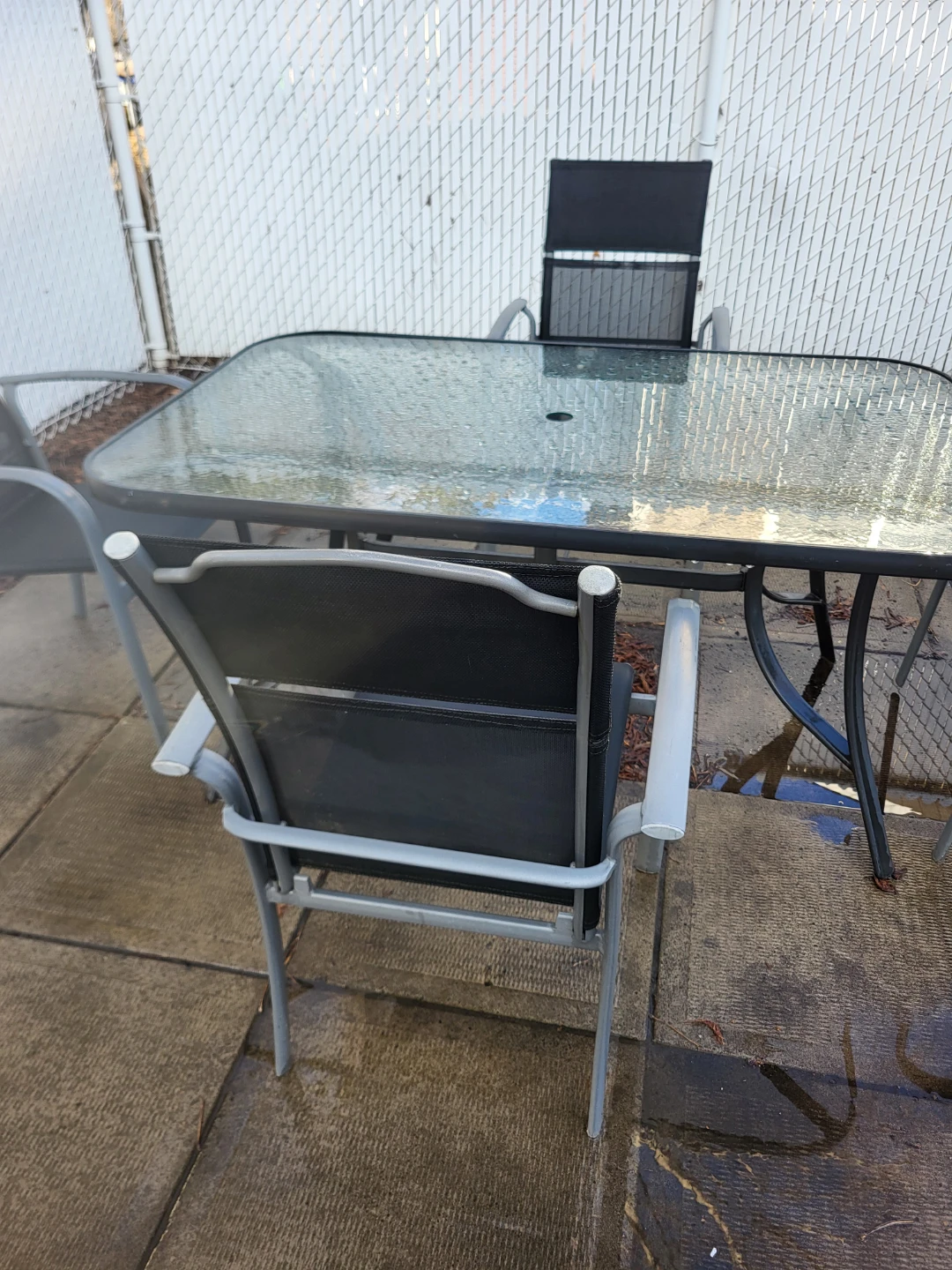 Ensemble de patio table en verre et chaises - photo 3