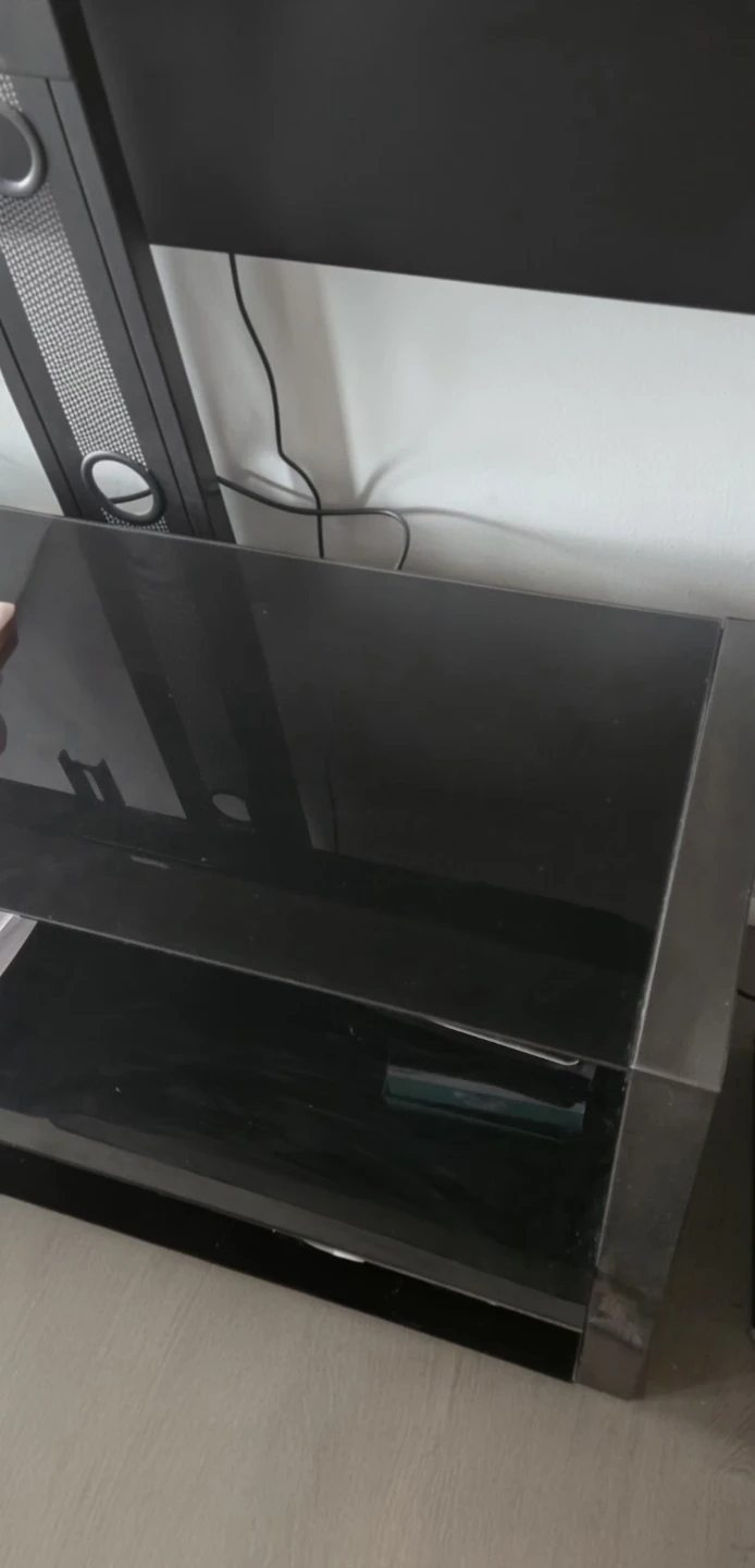 Black Glass TV Stand - photo 2