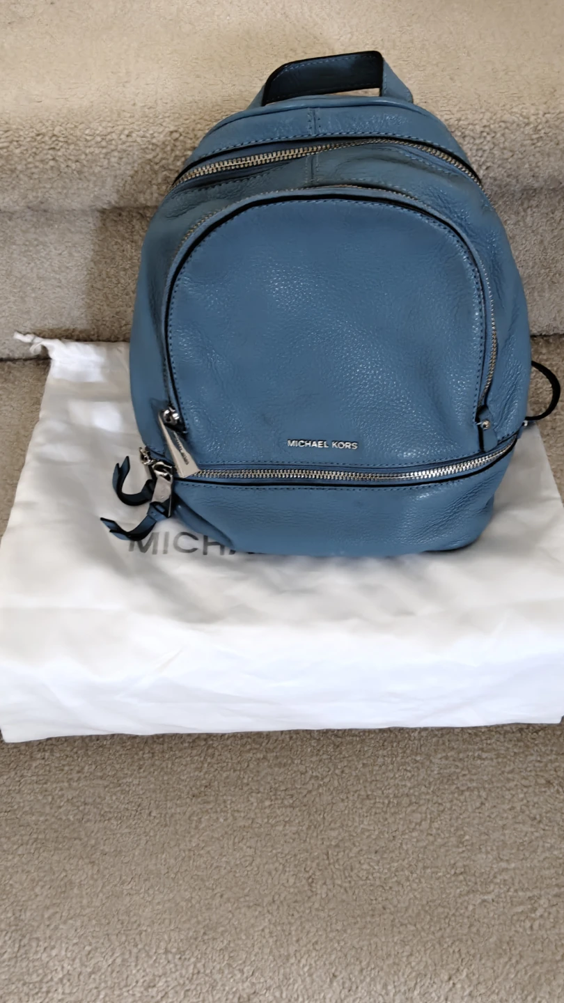 Michael Kors Blue Leather Backpack
