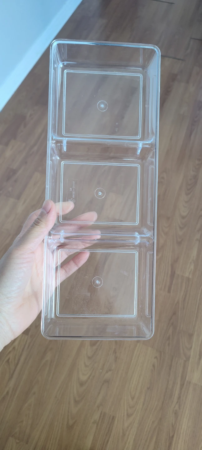 Clear Plastic 3-Compartment Organizer Tray