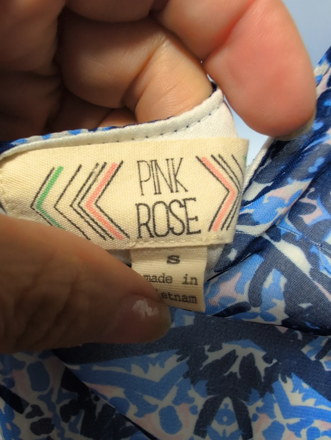 Pink Rose Blue Patterned Maxi Dress - photo 4