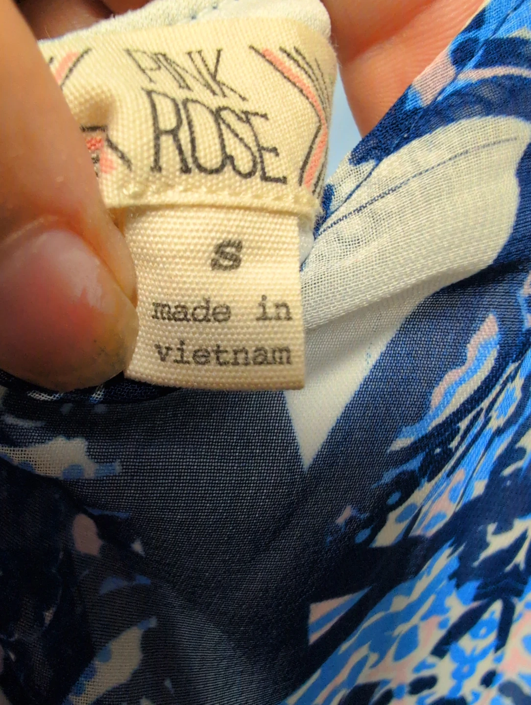 Pink Rose Blue Patterned Maxi Dress - photo 5