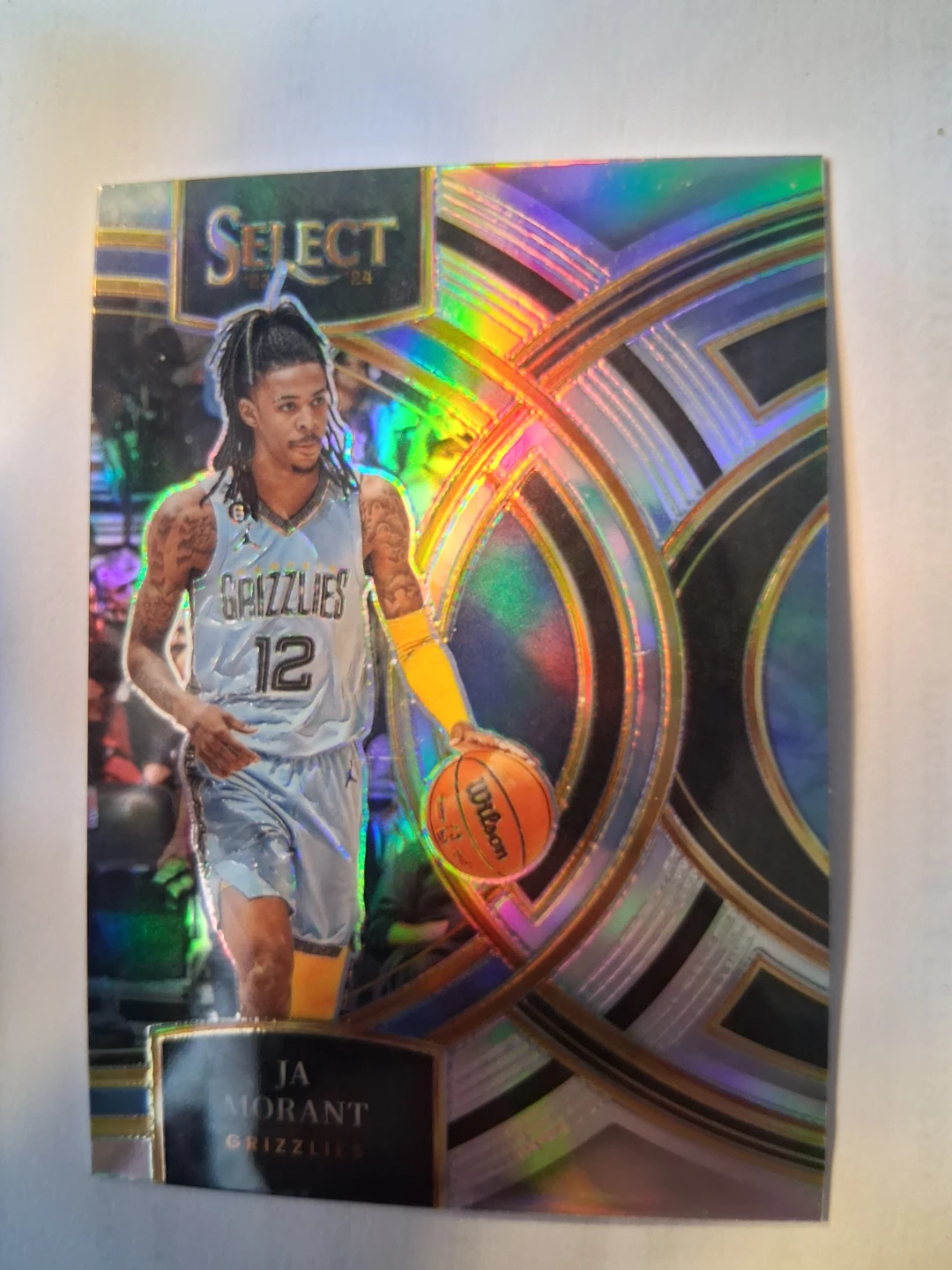 2023-24 Panini Select Basketball Ja Morant silver prism Card