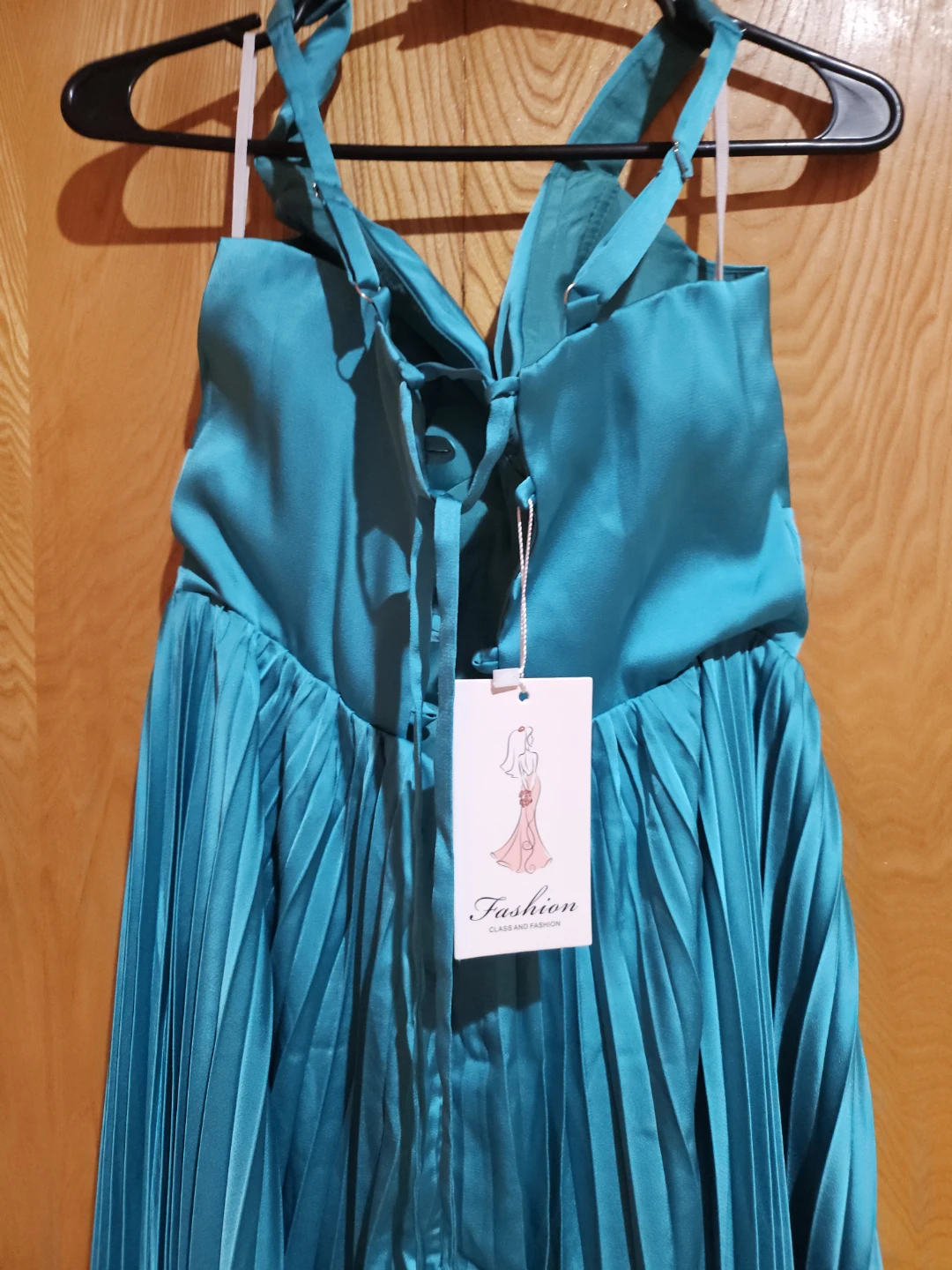 Teal Pleated Maxi Dress - photo 3