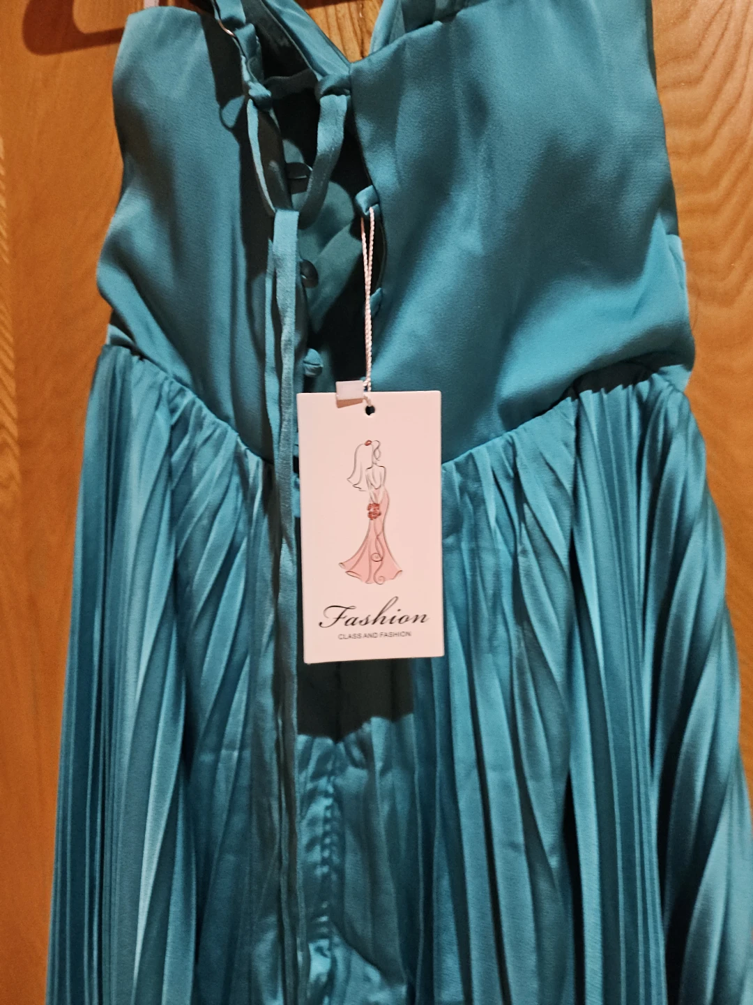 Teal Pleated Maxi Dress - photo 4