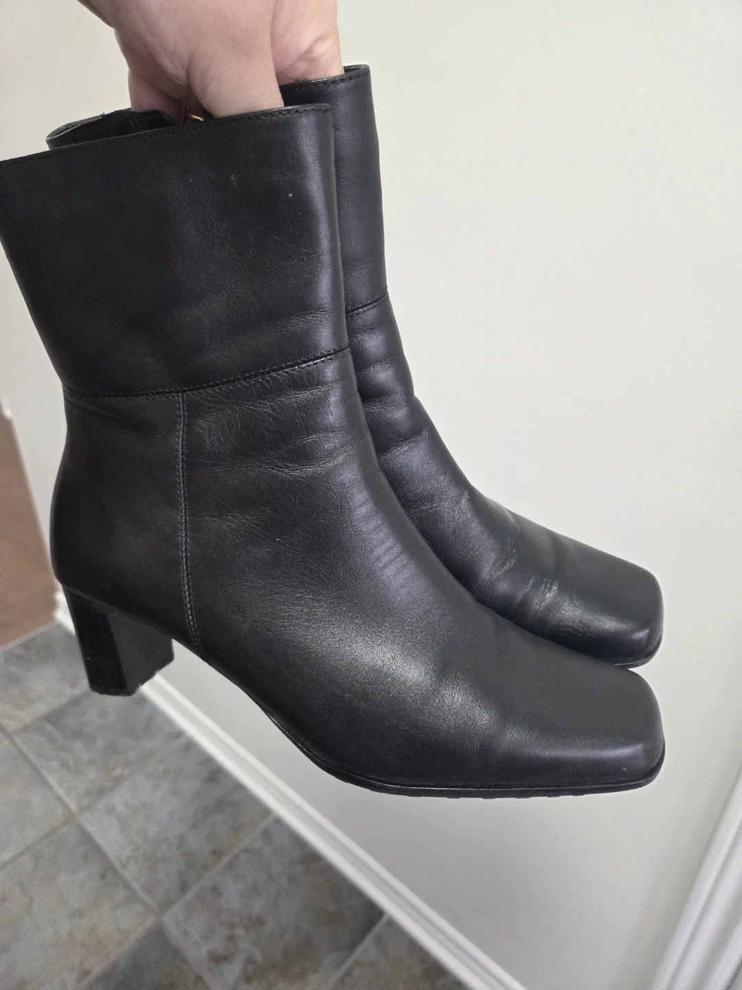 Black Leather Ankle Boots size 11