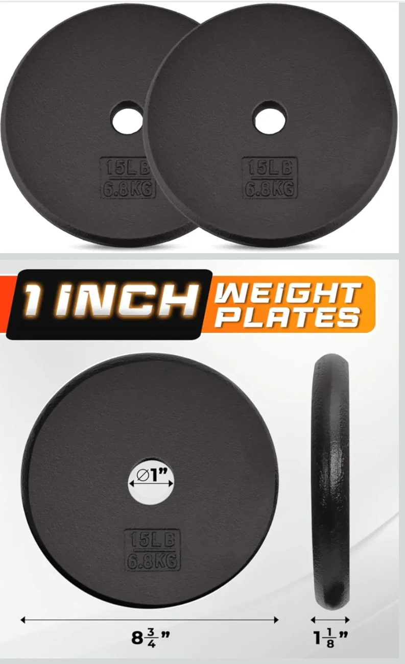 Yes4All Set of 2 x 15lb Cast Iron Weight Plates - photo 3