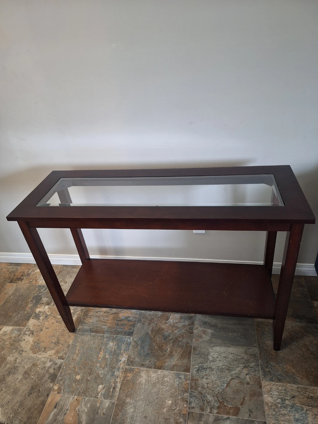 Console Table with Glass Top