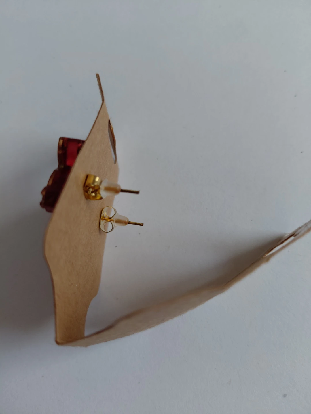 Red Bunny Earrings with Gold Detail - photo 2