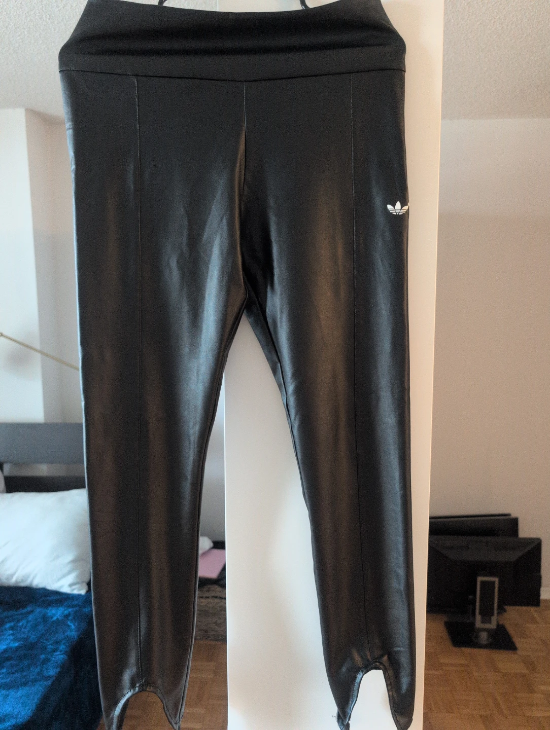 Adidas Faux Leather Stirrup Leggings