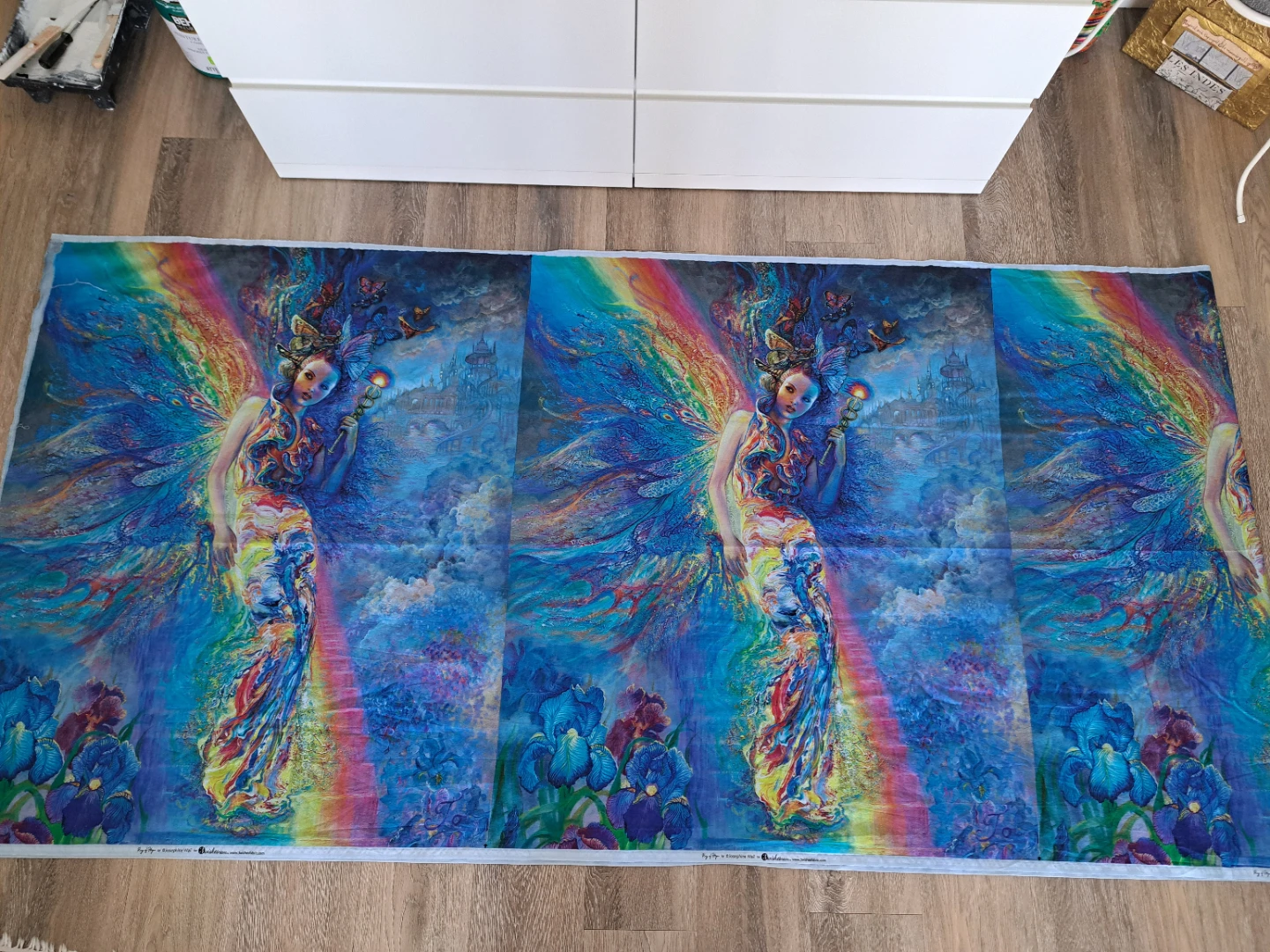 5 Paneles de algodón completos.Fairy Rainbow Fabric. - photo 2