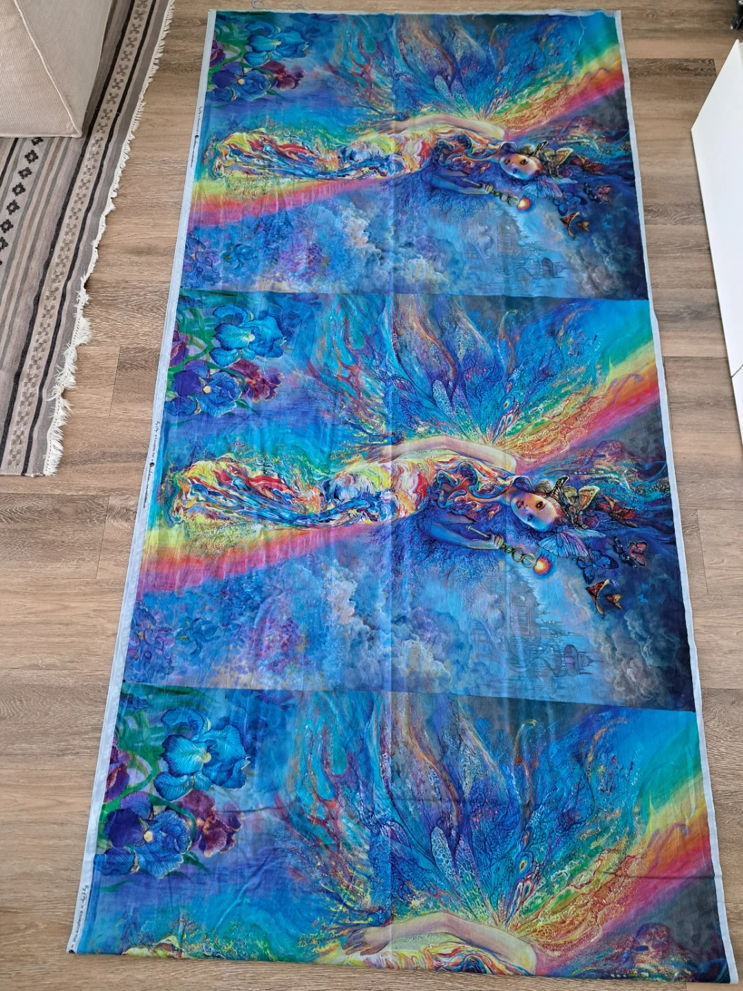 5 Paneles de algodón completos.Fairy Rainbow Fabric. - photo 3