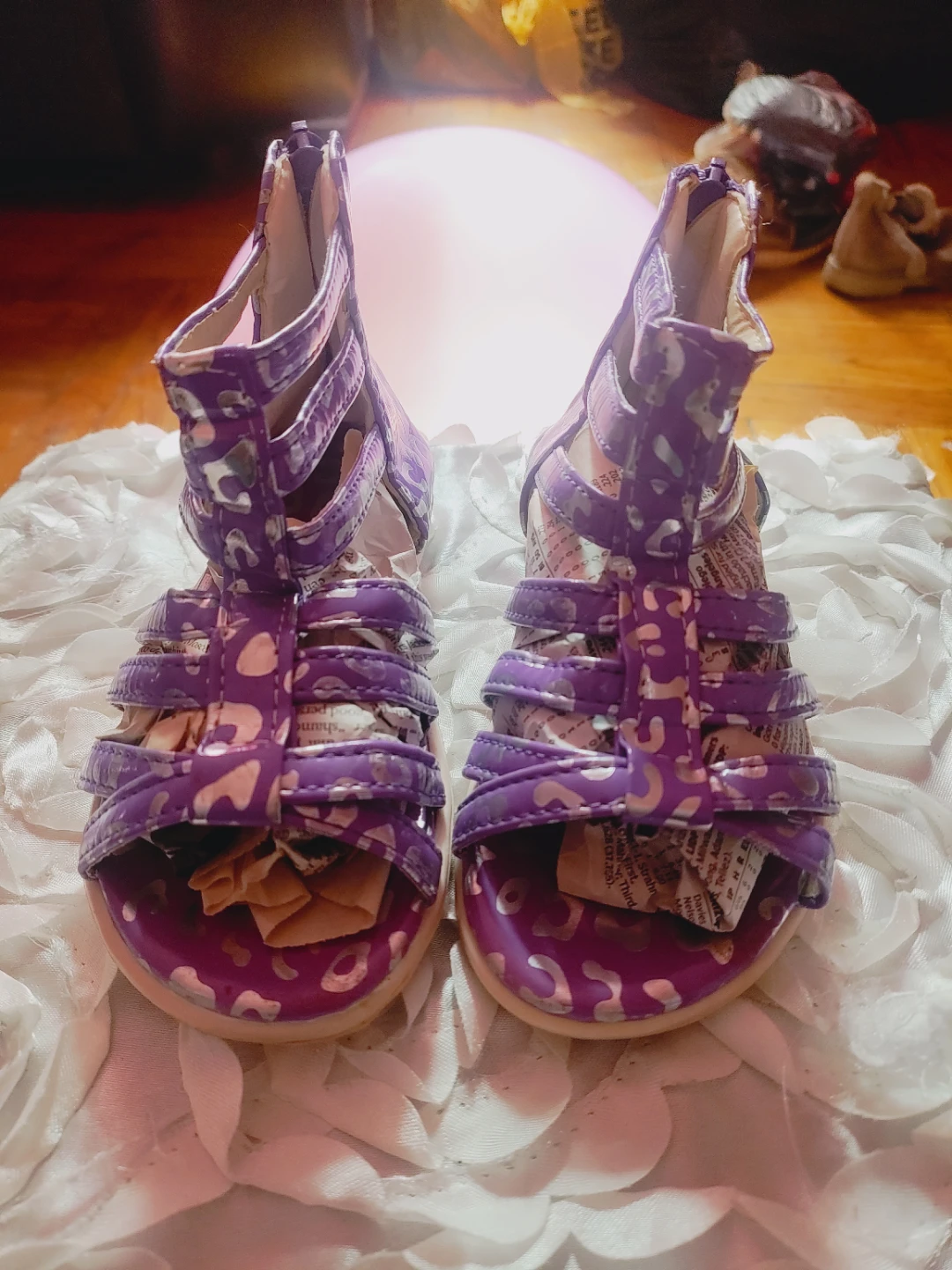 Kids toddler Purple gladiator Sandals Size 11 used