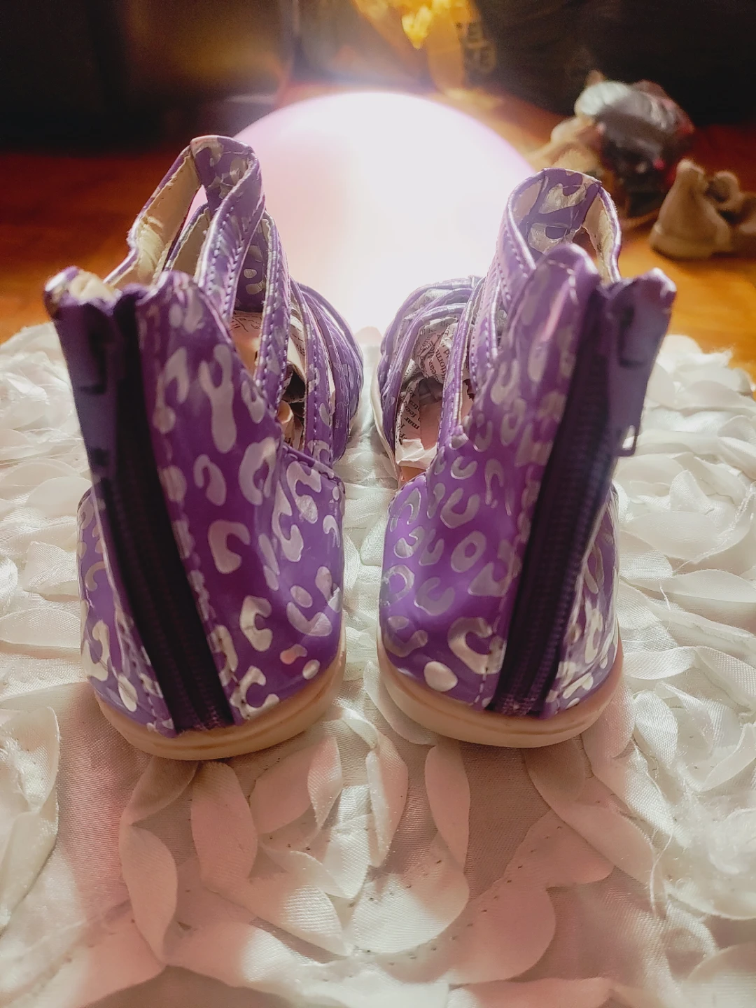 Kids toddler Purple gladiator Sandals Size 11 used - photo 3