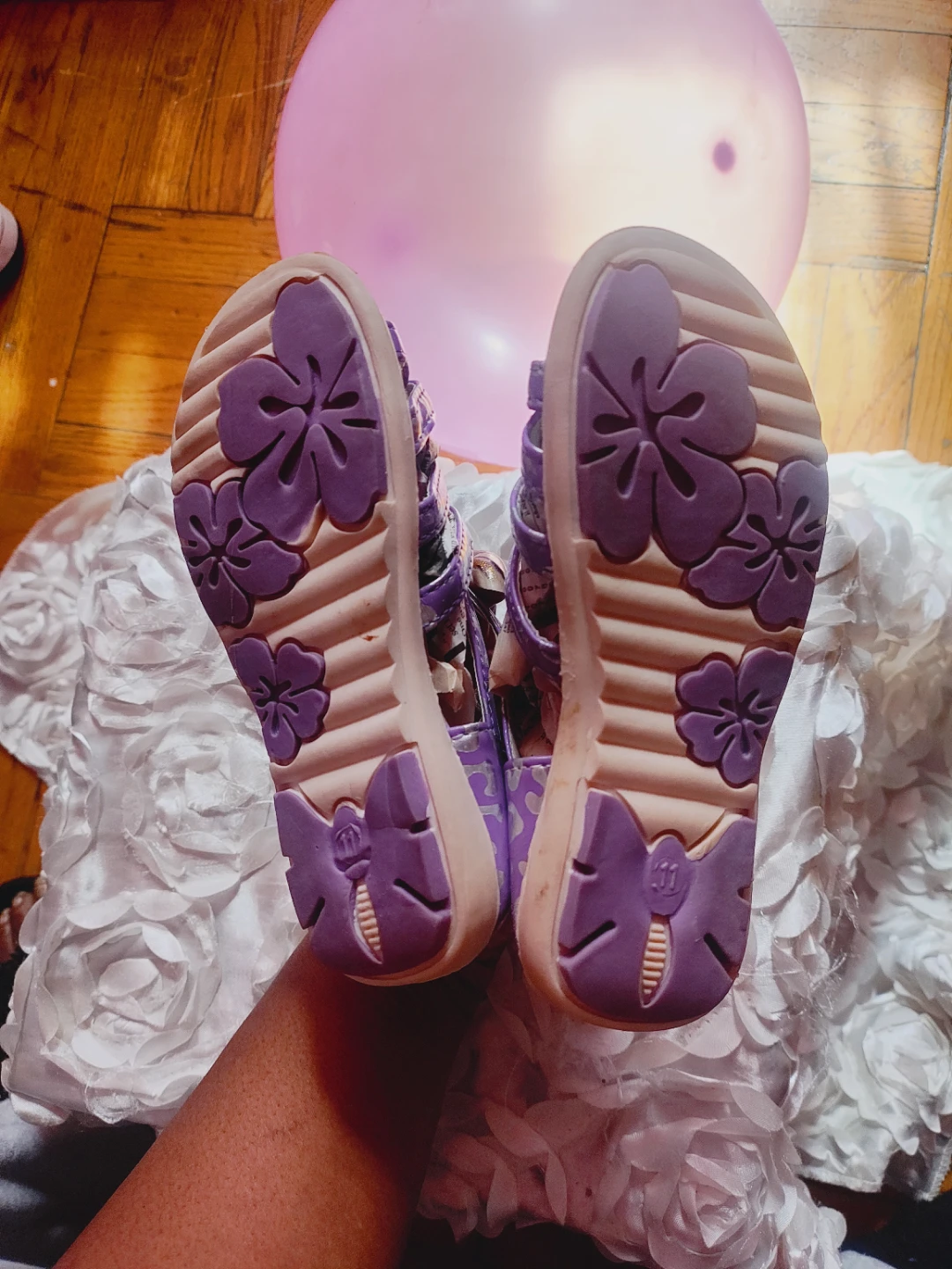 Kids toddler Purple gladiator Sandals Size 11 used - photo 4