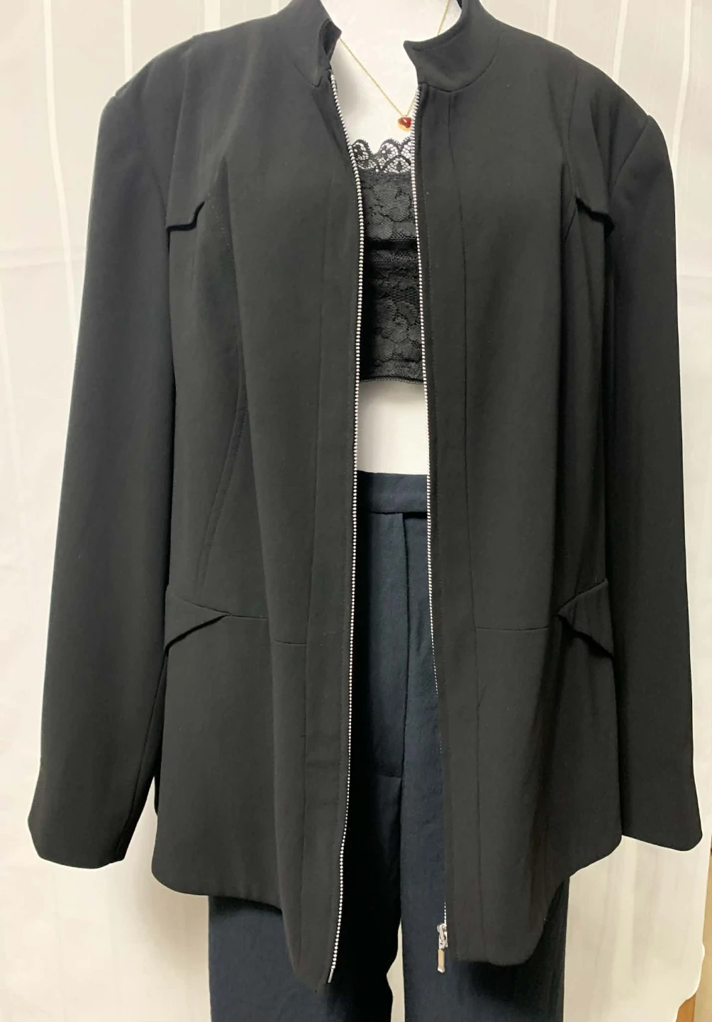 LOUBEN Petite Black Zip-Front Jacket - photo 2