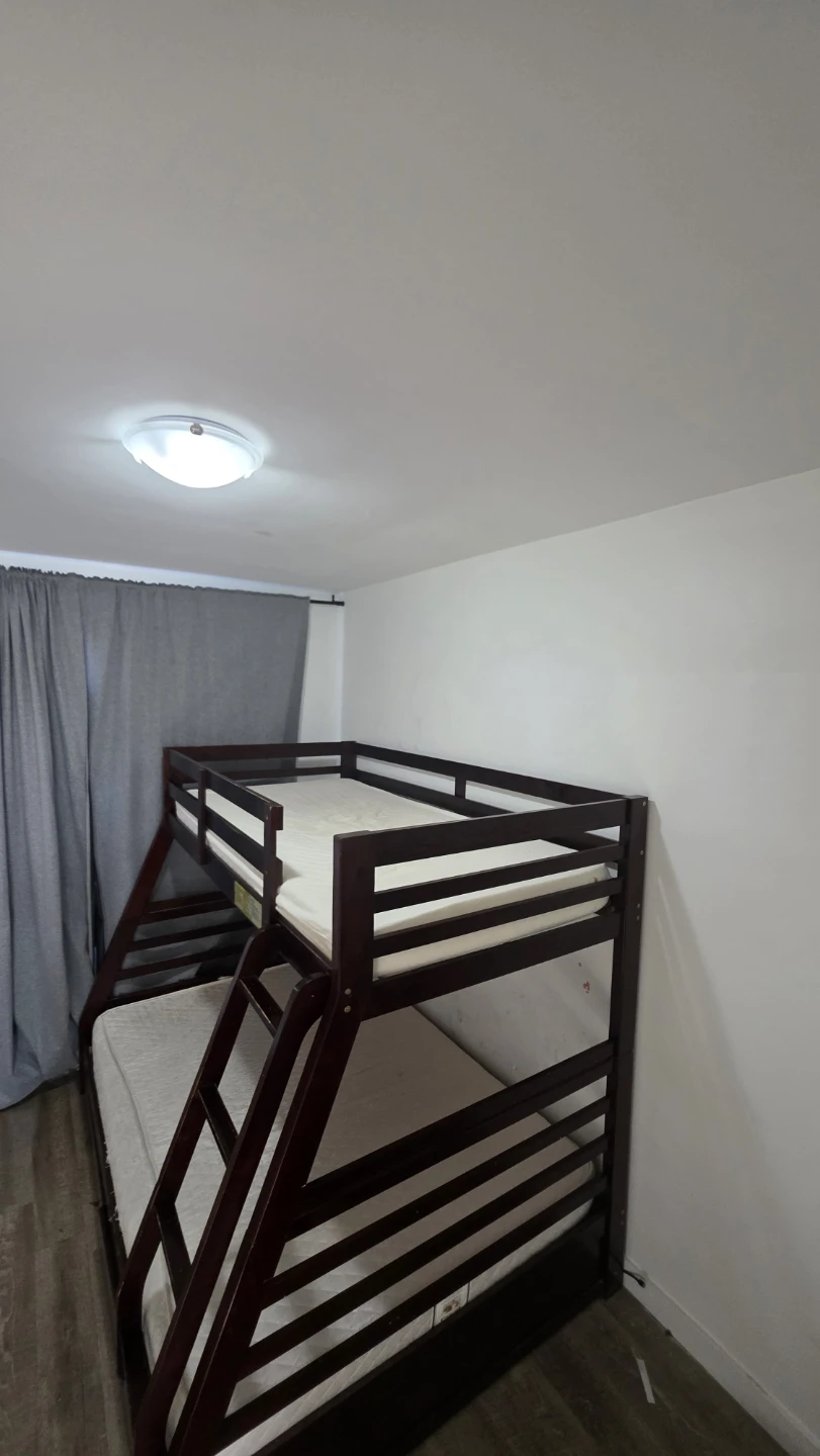Dark Wood Triple Bunk Bed without Matress