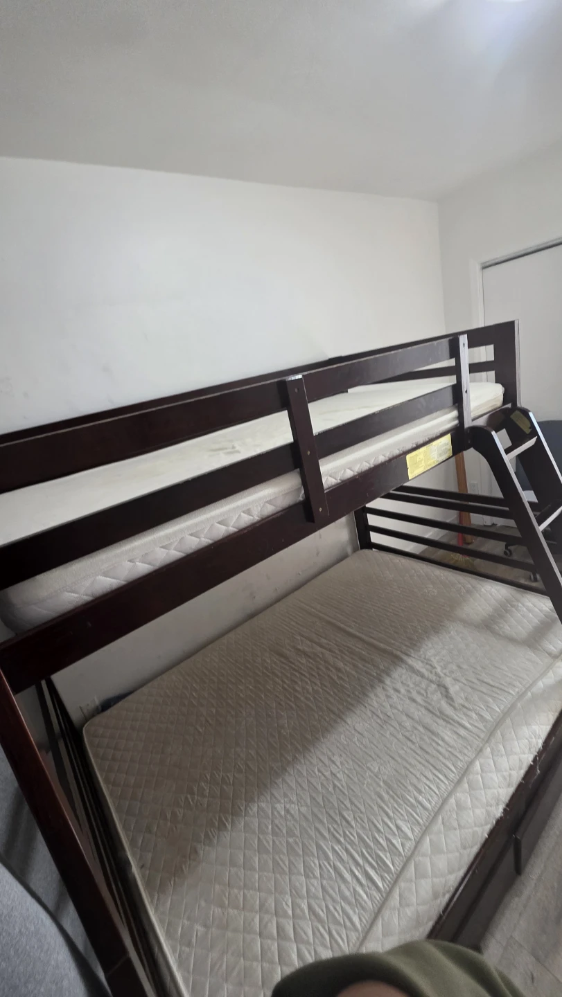 Dark Wood Triple Bunk Bed without Matress - photo 3
