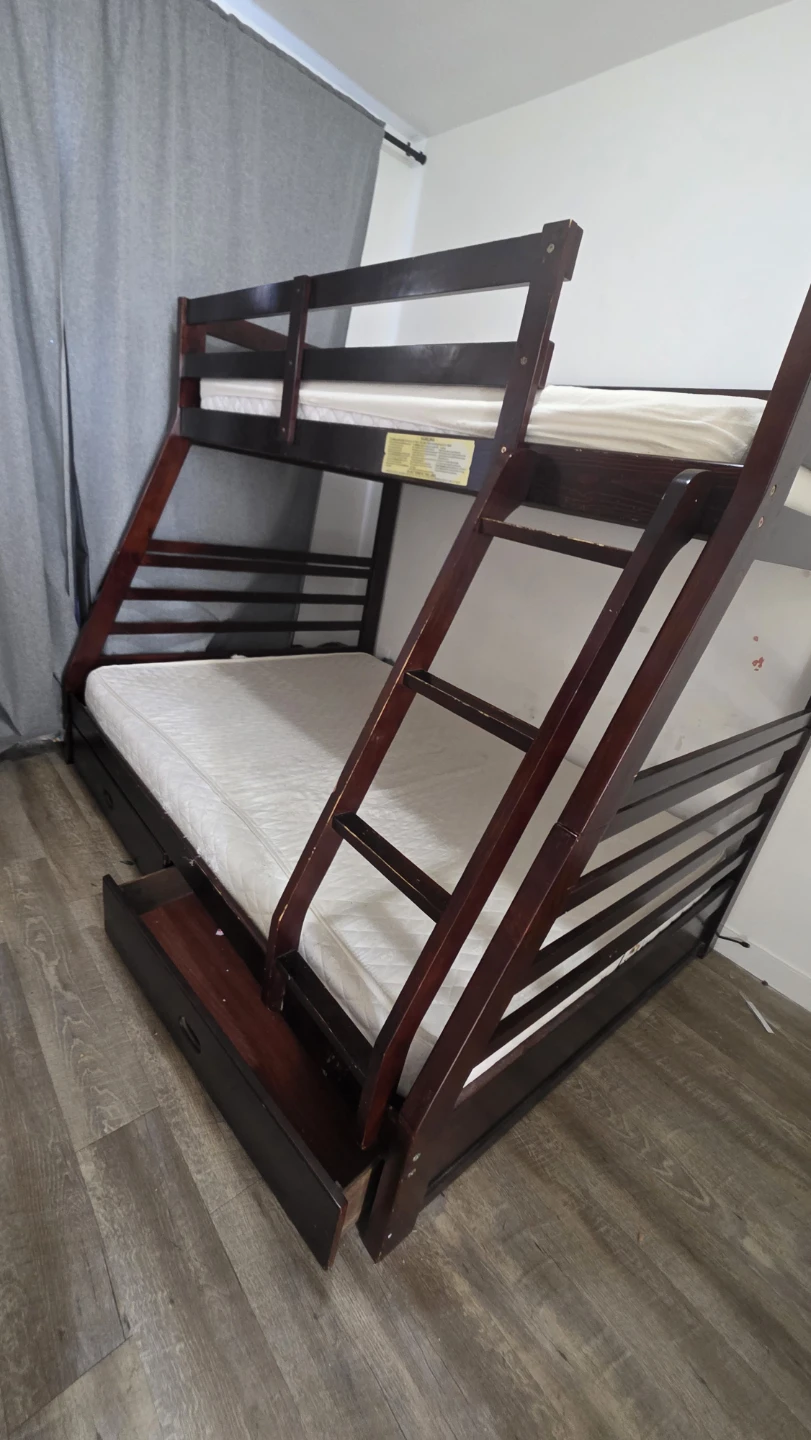 Dark Wood Triple Bunk Bed without Matress - photo 4