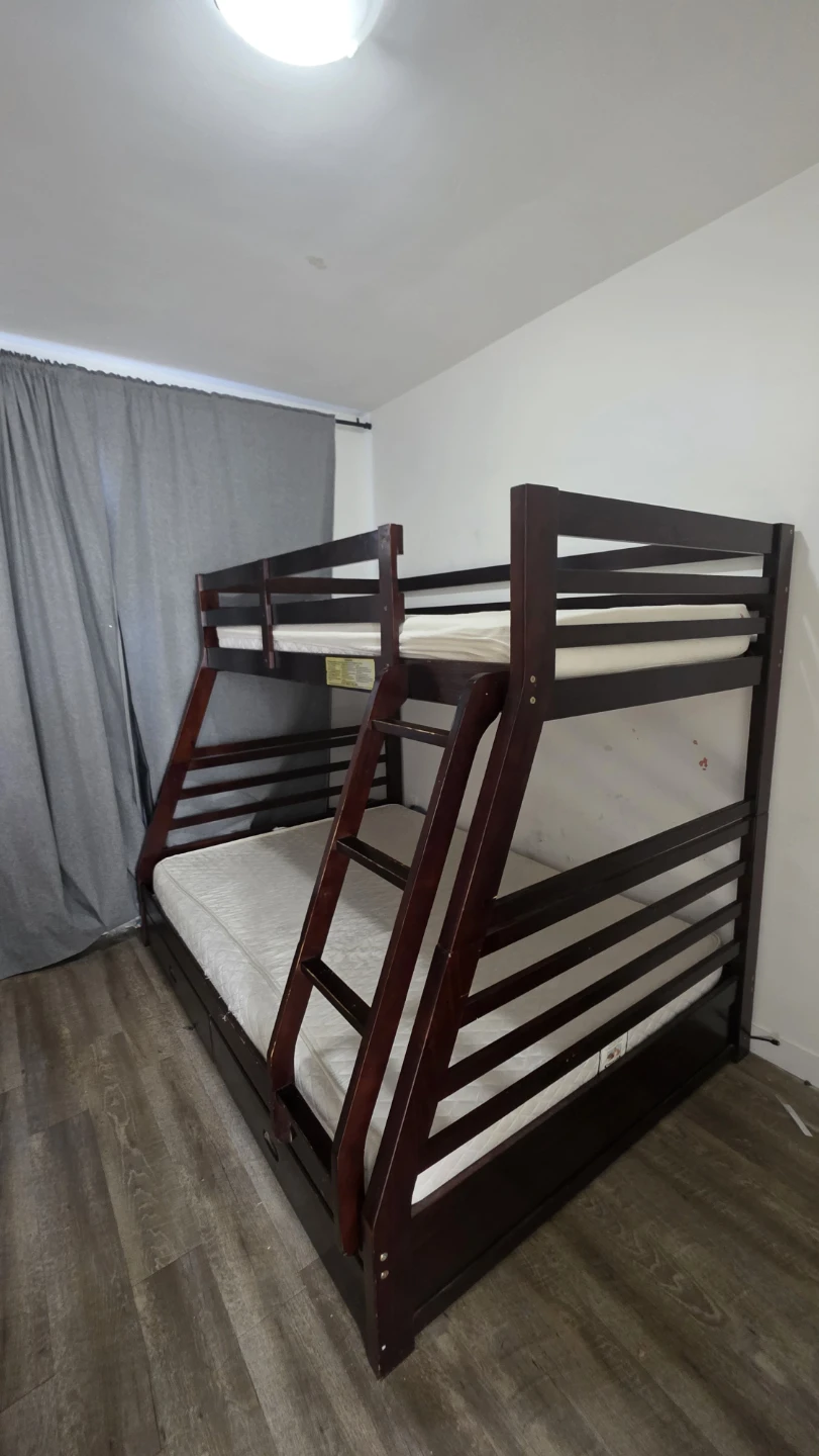 Dark Wood Triple Bunk Bed without Matress - photo 5