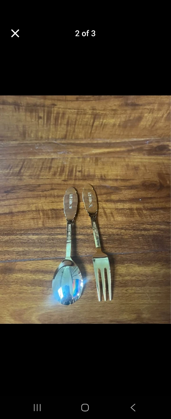 Korean Gold-Plated Spoon and Fork Set - photo 2