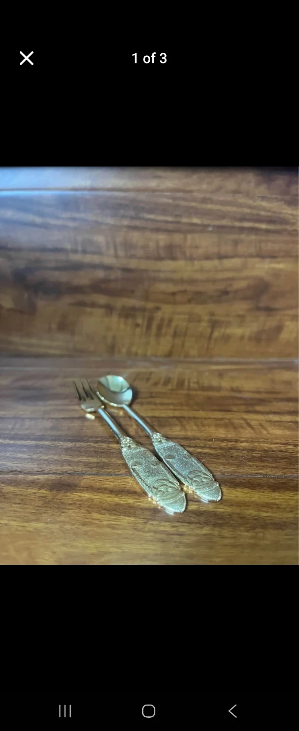Korean Gold-Plated Spoon and Fork Set - photo 3