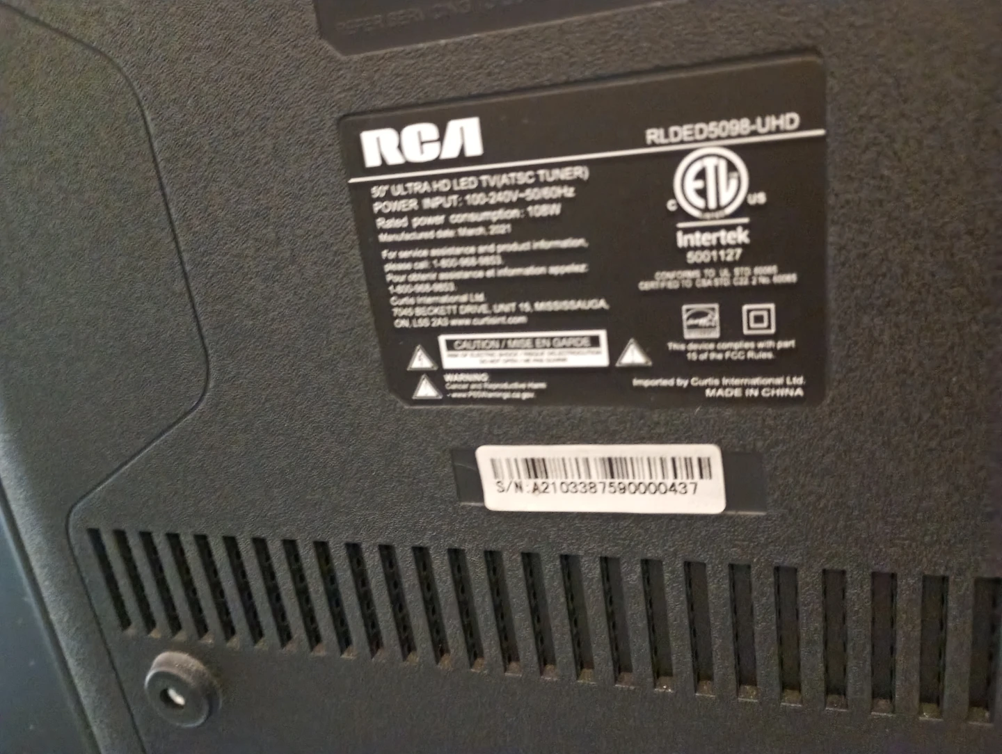 RCA 50" Ultra HD LED TV - photo 2