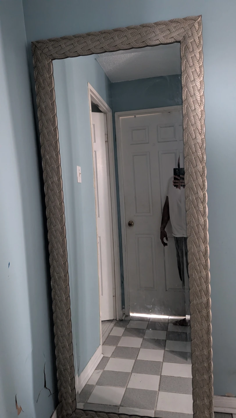 Decorative Full-Length Mirror with Braided Frame - photo 2