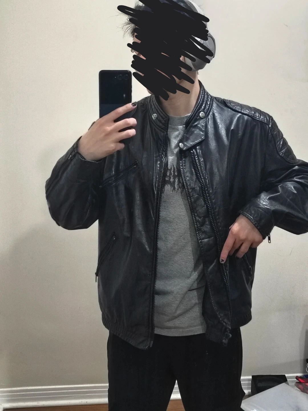 Vintage Leather Biker Jacket - photo 2