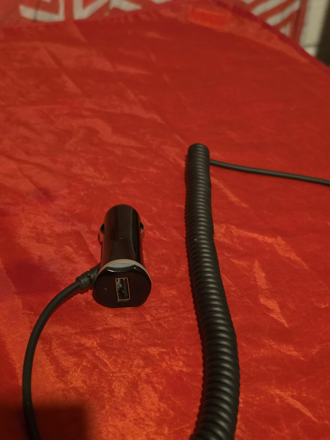 Black Coiled Car Charger with USB-A Port - photo 5