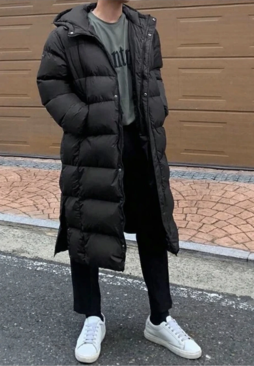 Dazy Long Puffer Coat - Black, Size S