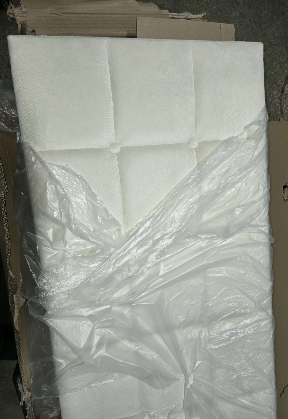 King Size Bed Frame - Beige Velvet Upholstered with Headboard - photo 5