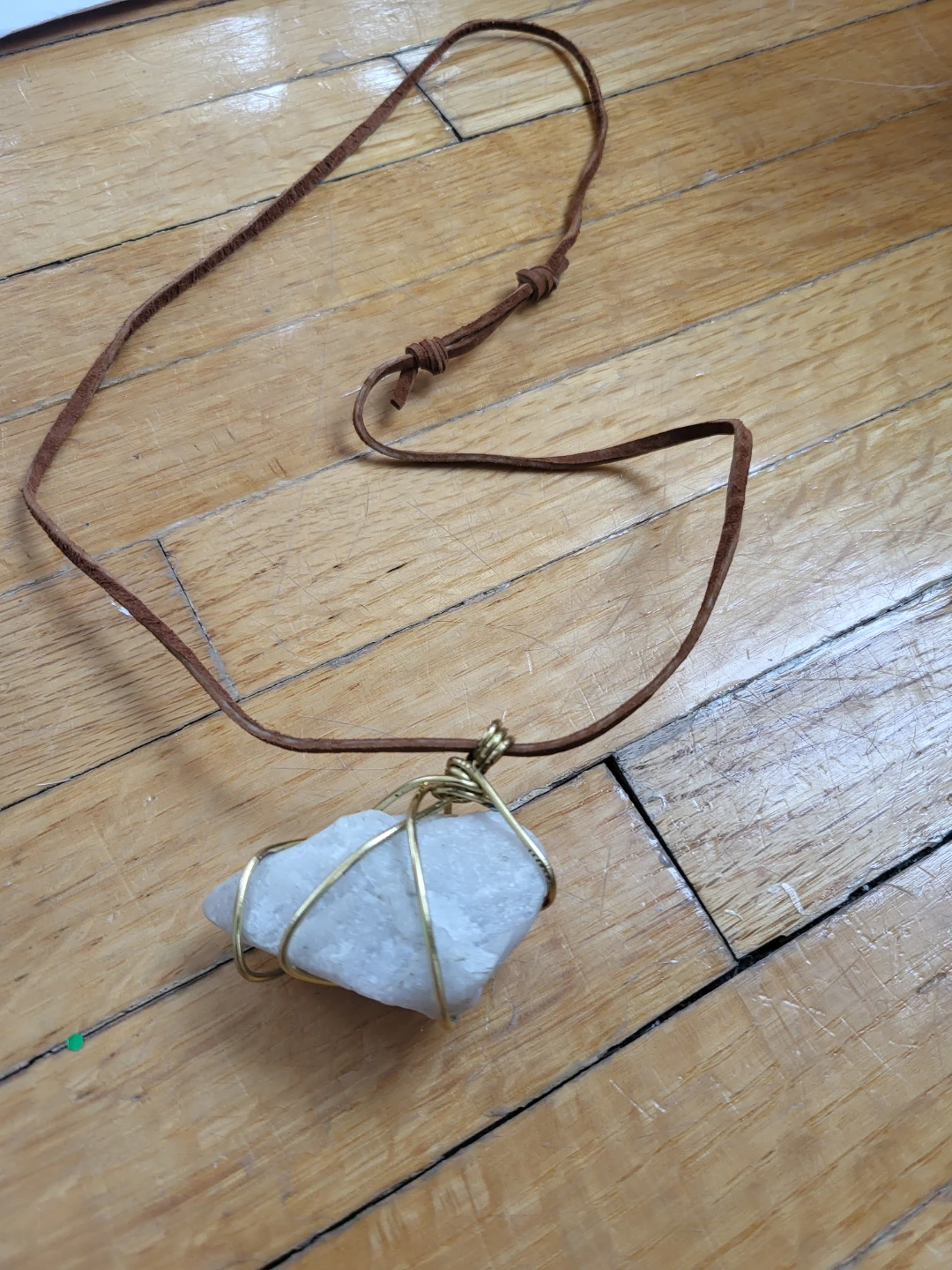 Wire-wrapped Quartz Crystal Pendant Necklace