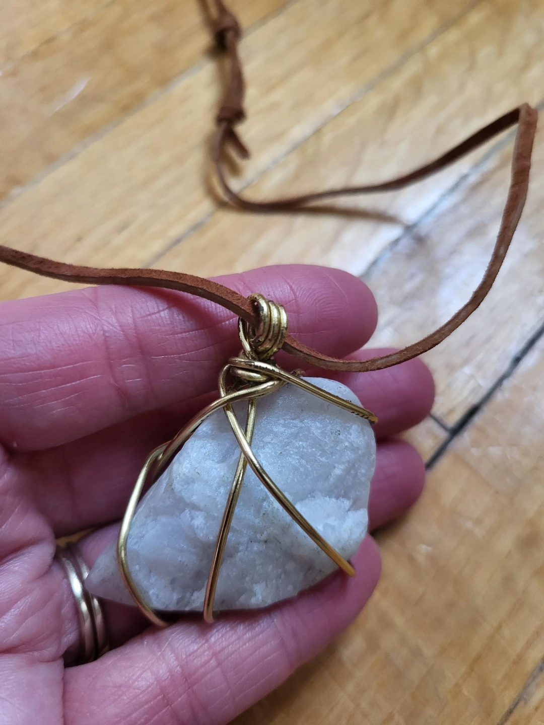Wire-wrapped Quartz Crystal Pendant Necklace - photo 2