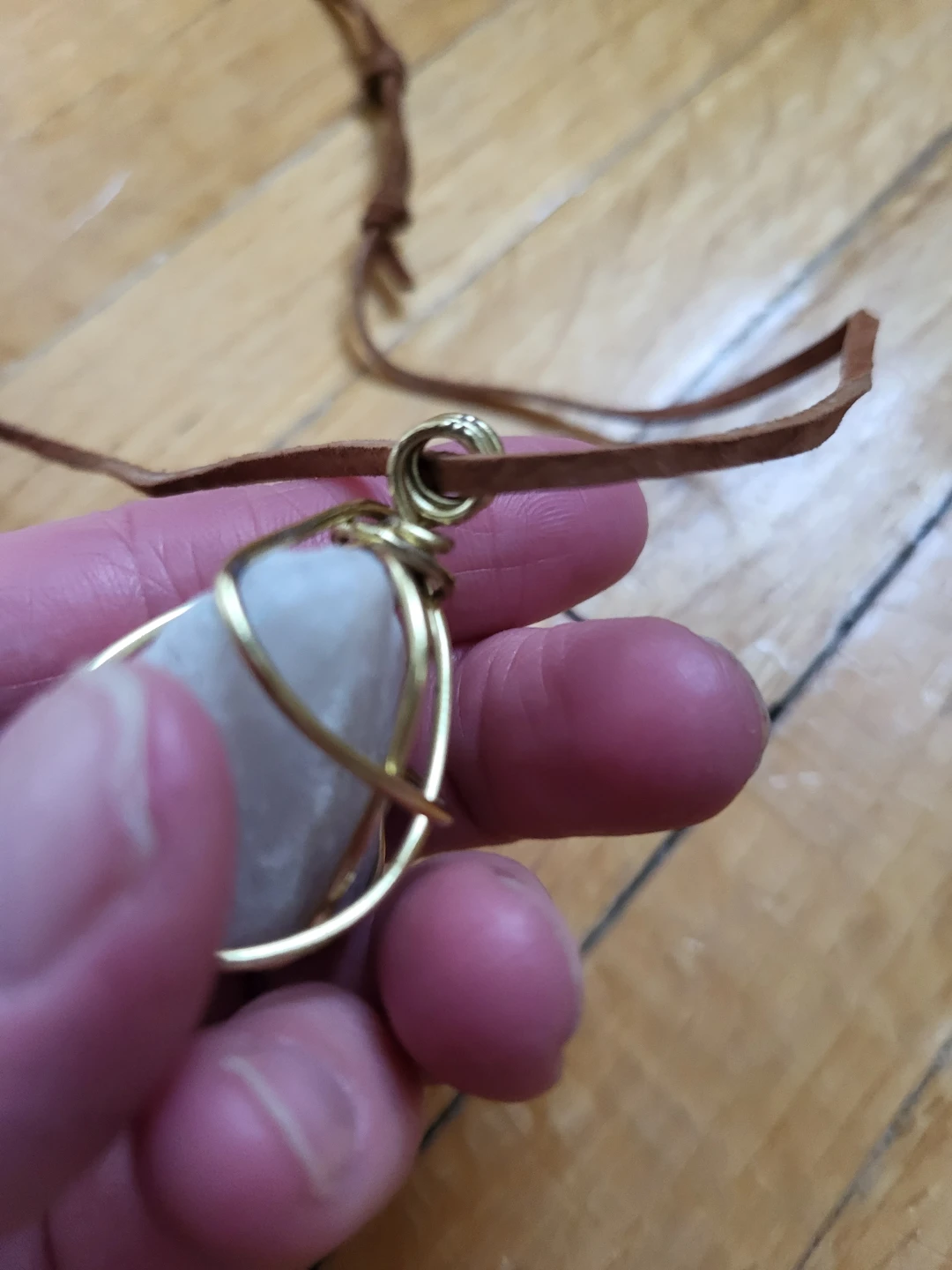 Wire-wrapped Quartz Crystal Pendant Necklace - photo 3