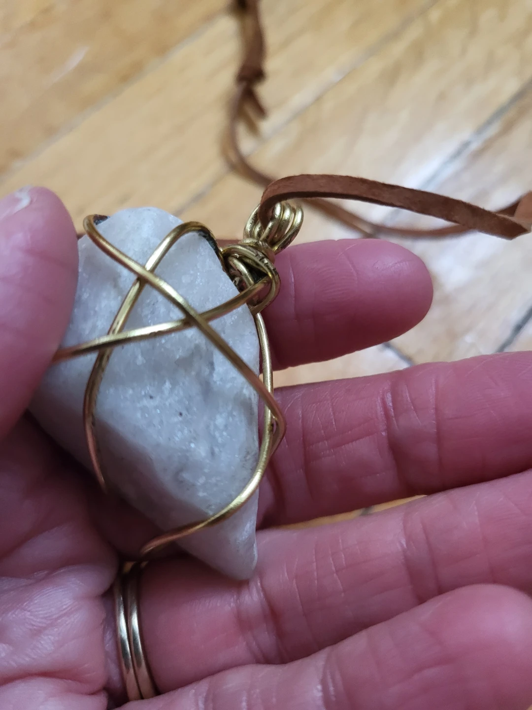 Wire-wrapped Quartz Crystal Pendant Necklace - photo 4