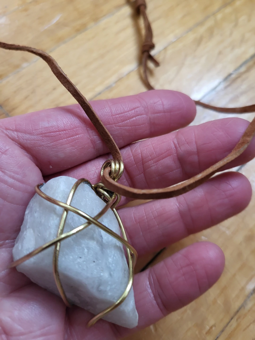 Wire-wrapped Quartz Crystal Pendant Necklace - photo 5