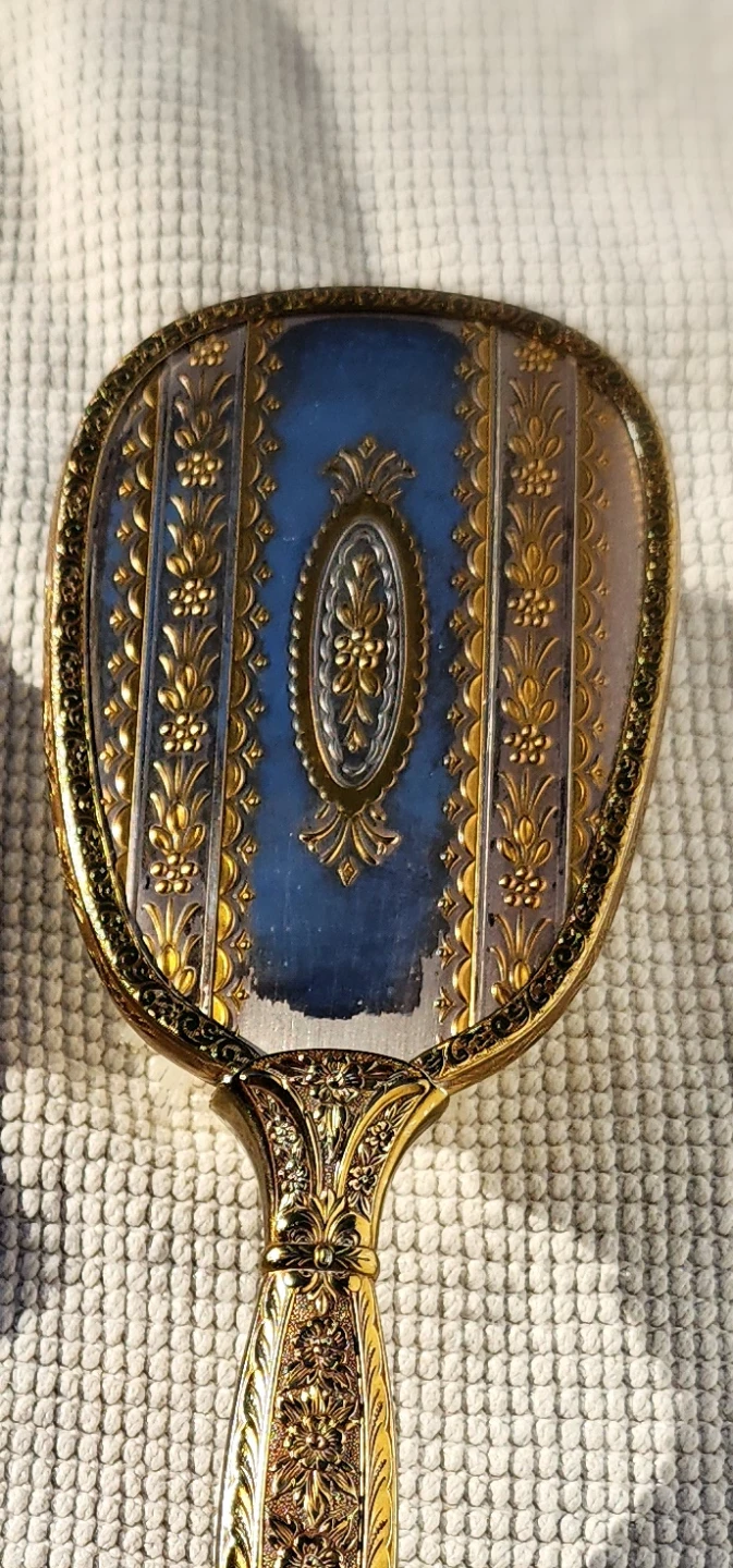 Vintage Ornate Hand Mirror and Brush Set - photo 4