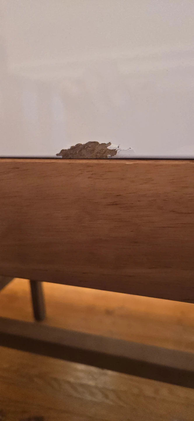 White Lacquer Desk with Wood Legs - photo 5