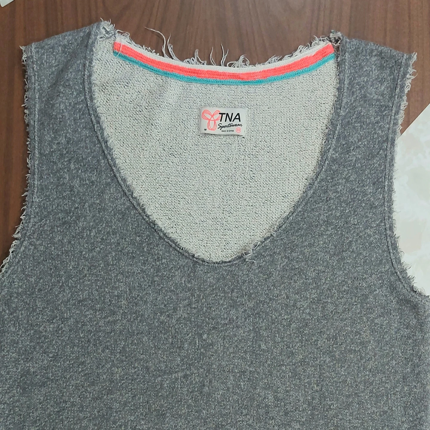 trade or $5 — TNA french terry sleeveless top