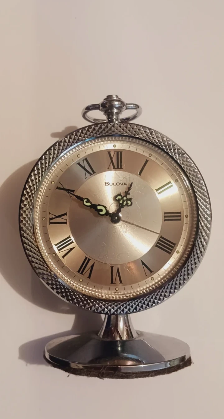 BULOVA Vintage Mechanical Alarm Desk Clock.AS IS.