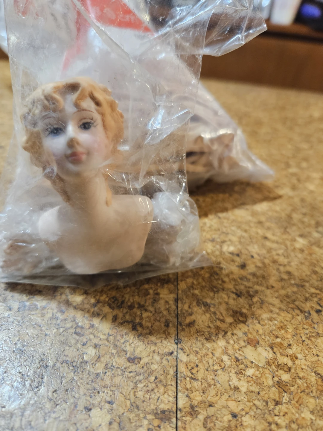 Vintage Porcelain Doll Head and Torso Parts - photo 3
