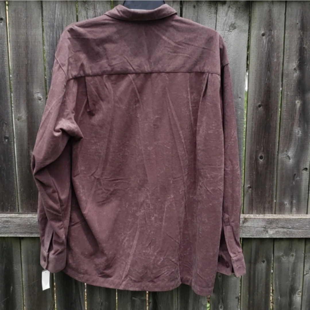 Reservoir World Wide Micro Suede Button-Up Shirt - Size M - photo 2