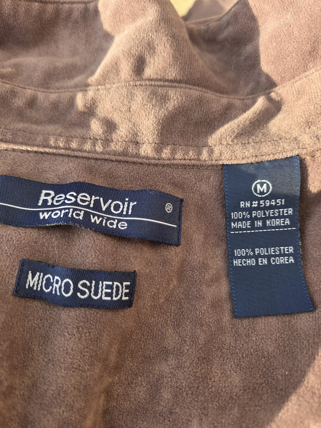 Reservoir World Wide Micro Suede Button-Up Shirt - Size M - photo 3