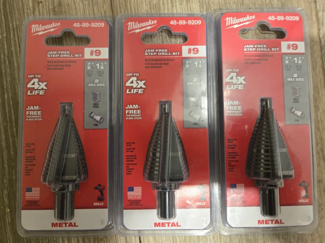 Milwaukee #9 Jam-Free Step Drill Bit 7/8" - 1 1/8"