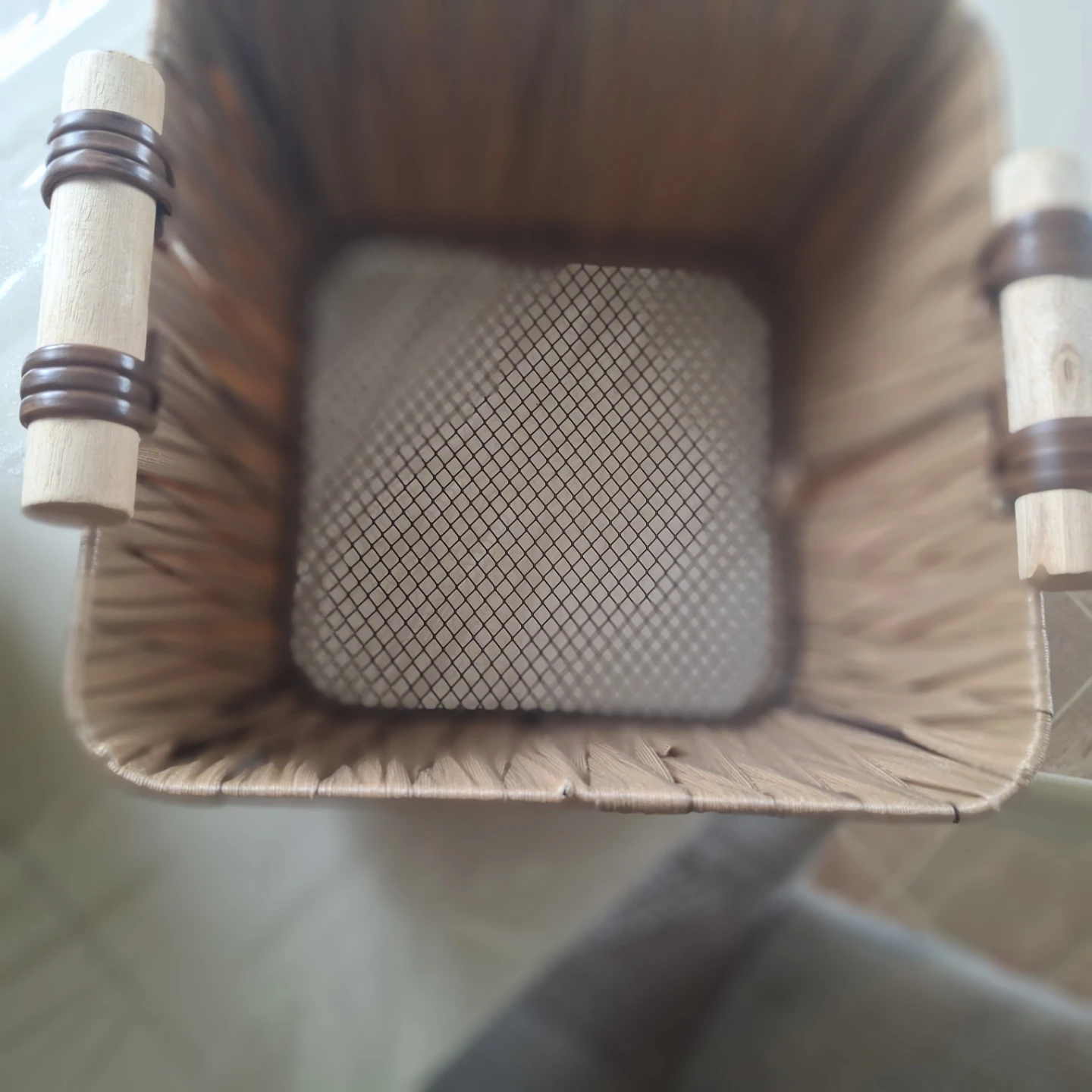 Woven Storage Baskets with Wooden Handles $4 each - photo 4