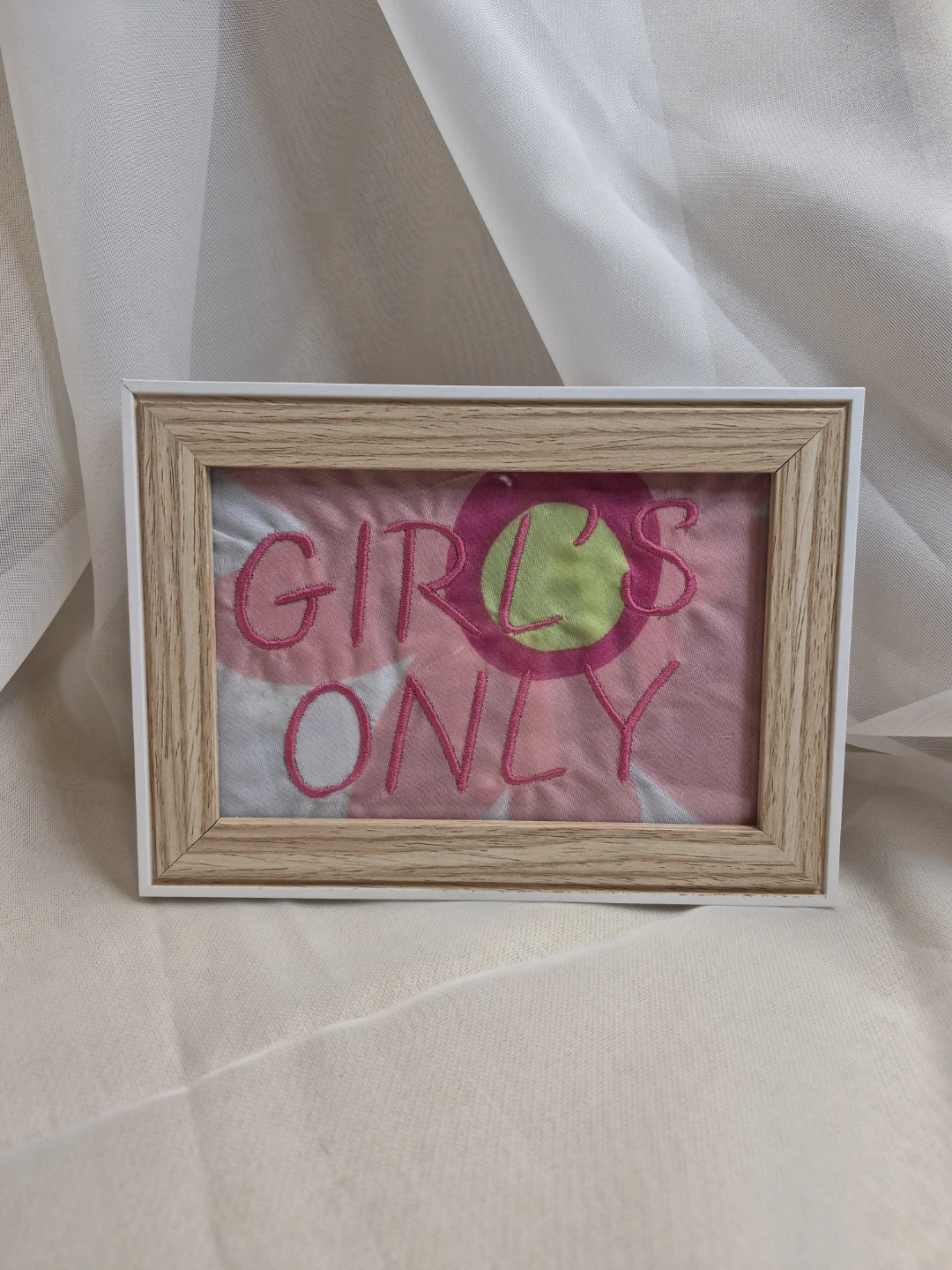 Girl's Only Framed Embroidered 5x7 Wall Decor