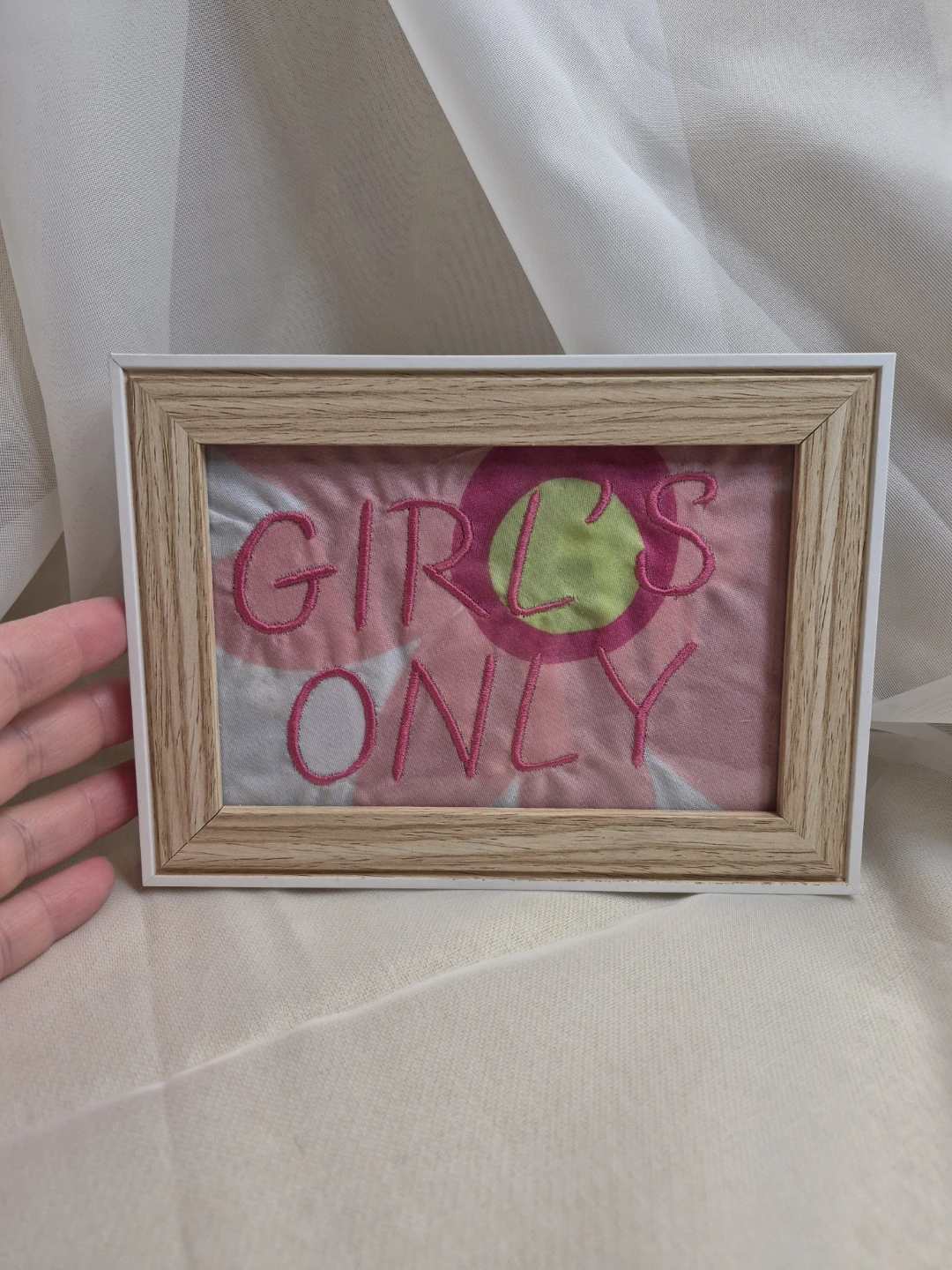 Girl's Only Framed Embroidered 5x7 Wall Decor - photo 2