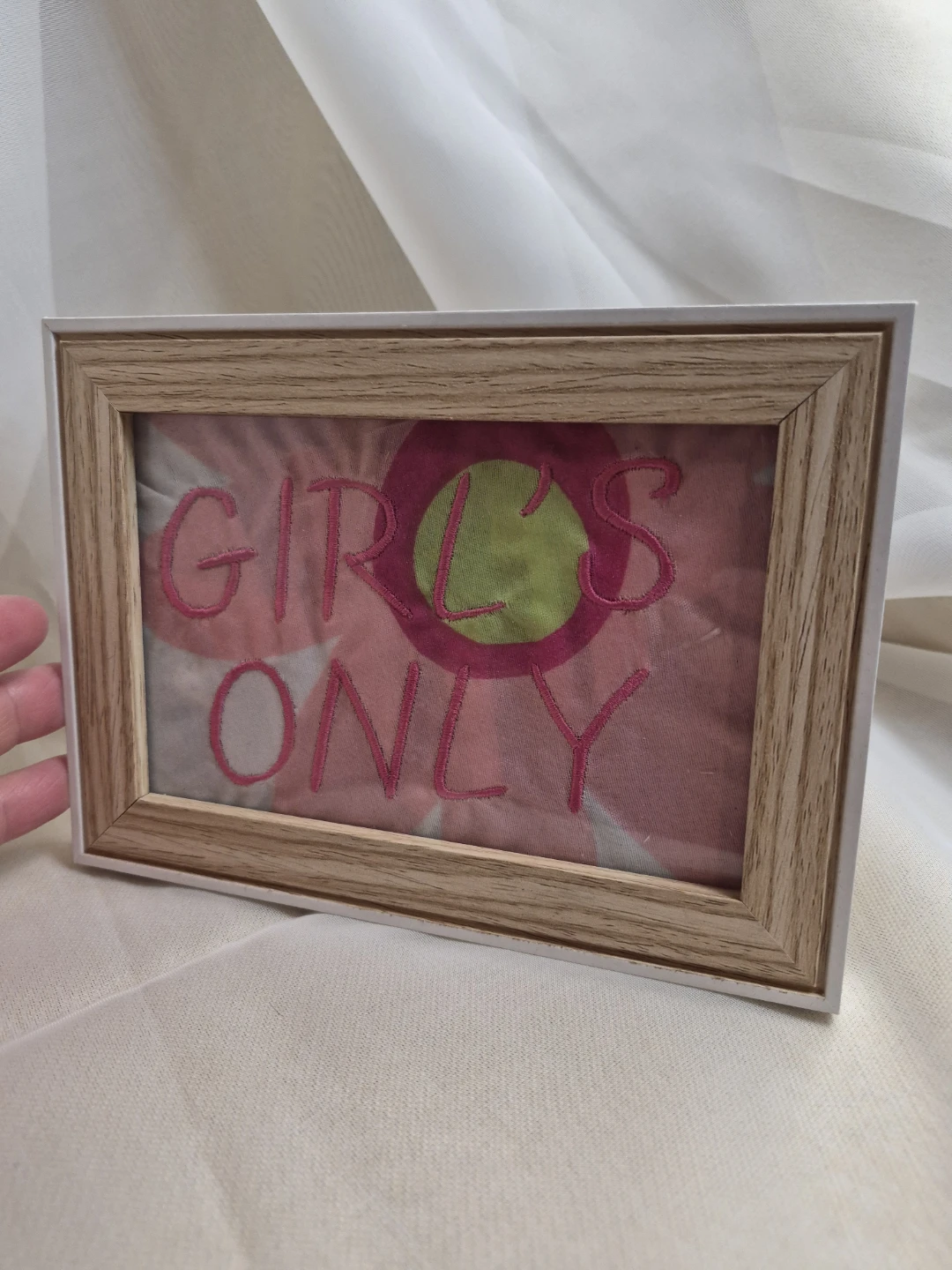 Girl's Only Framed Embroidered 5x7 Wall Decor - photo 3